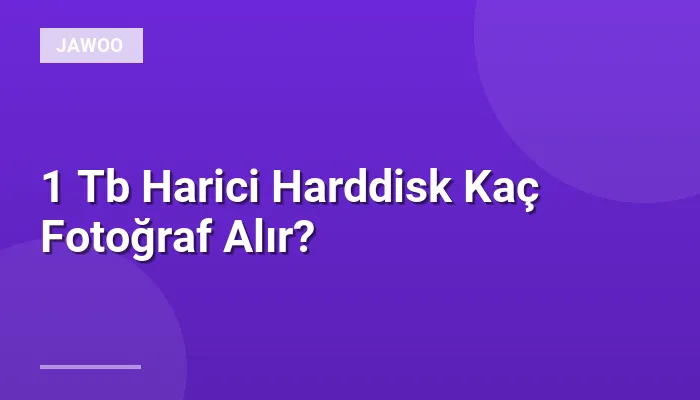 1 Tb Harici Harddisk Kaç Fotoğraf Alır?