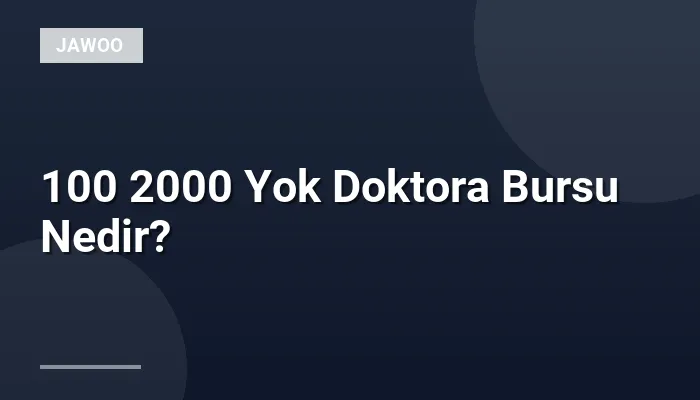 100 2000 Yok Doktora Bursu Nedir?