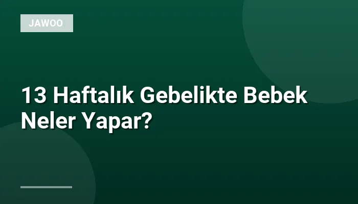 13 Haftalık Gebelikte Bebek Neler Yapar?