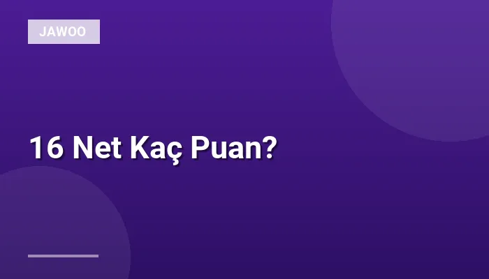 16 Net Kaç Puan?