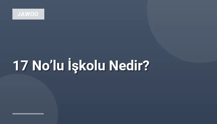17 No’lu İşkolu Nedir?