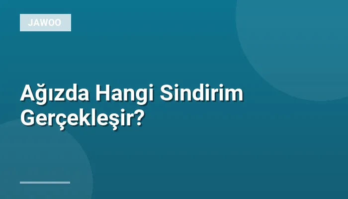 Ağızda Hangi Sindirim Gerçekleşir?