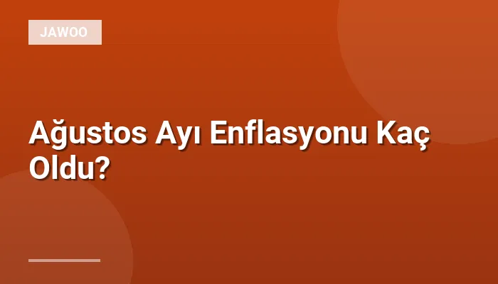 Ağustos Ayı Enflasyonu Kaç Oldu?