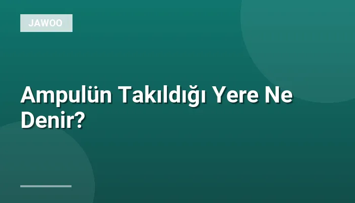 Ampulün Takıldığı Yere Ne Denir?