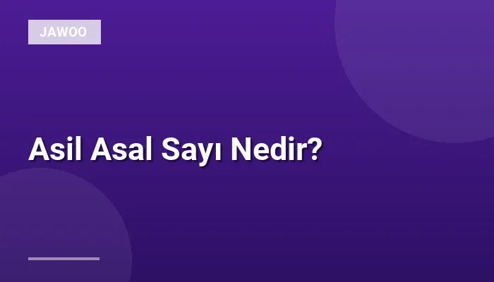 Asil Asal Sayı Nedir?