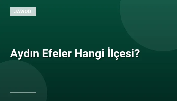 Aydın Efeler Hangi İlçesi?