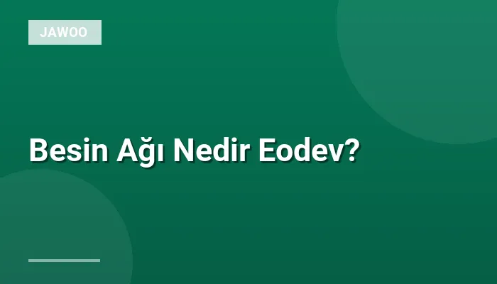 Besin Ağı Nedir Eodev?