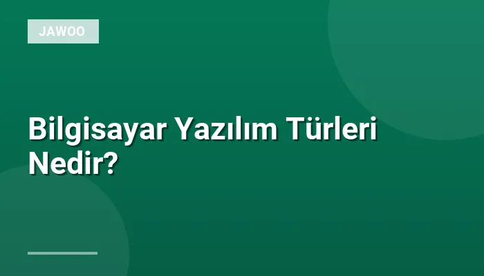 Bilgisayar Yazılım Türleri Nedir?