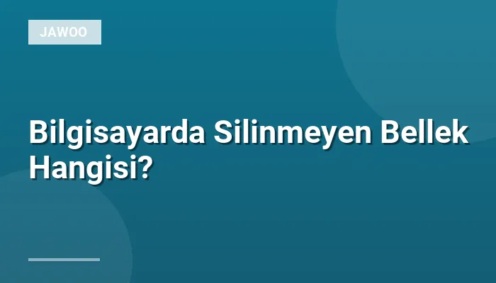 Bilgisayarda Silinmeyen Bellek Hangisi?