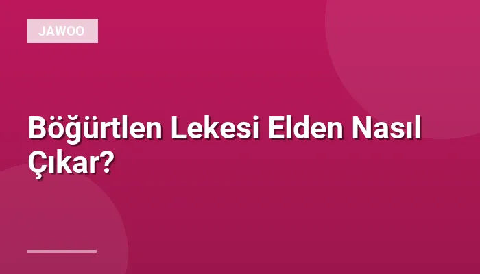 Böğürtlen Lekesi Elden Nasıl Çıkar?