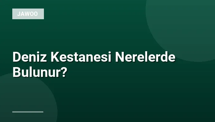 Deniz Kestanesi Nerelerde Bulunur?