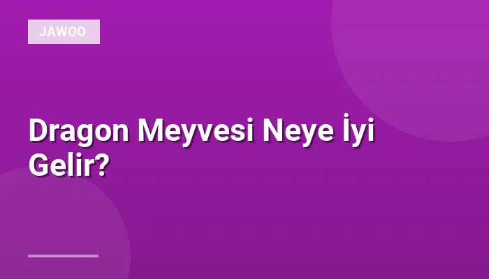Dragon Meyvesi Neye İyi Gelir?
