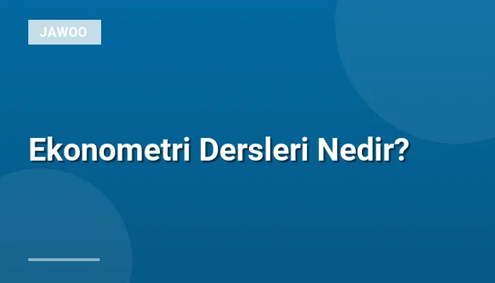 Ekonometri Dersleri Nedir?