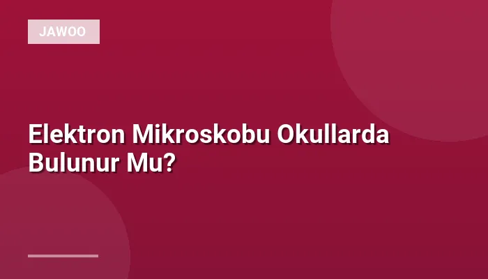 Elektron Mikroskobu Okullarda Bulunur Mu?