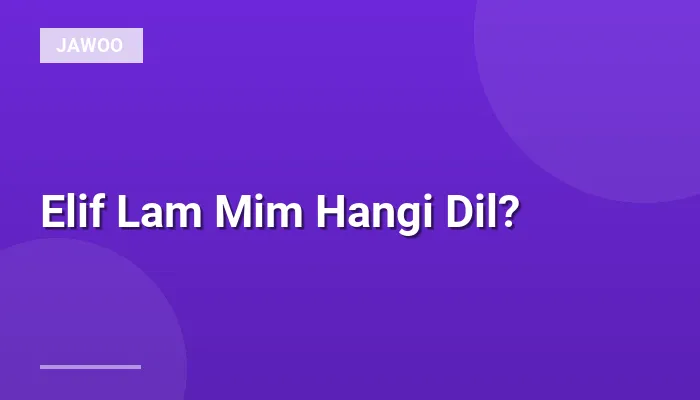 Elif Lam Mim Hangi Dil?