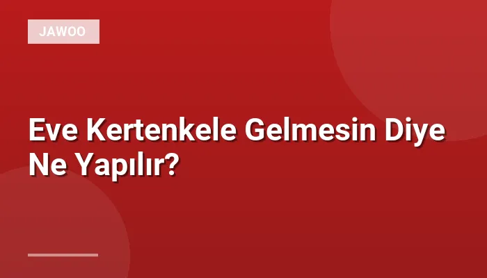 Eve Kertenkele Gelmesin Diye Ne Yapılır?
