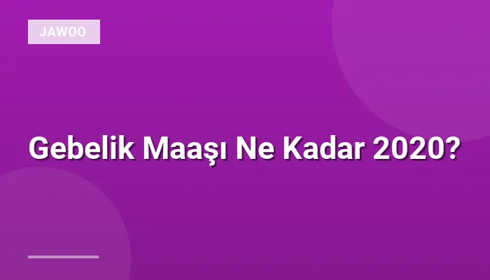 Gebelik Maaşı Ne Kadar 2020?