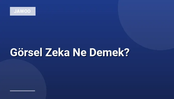 Görsel Zeka Ne Demek?