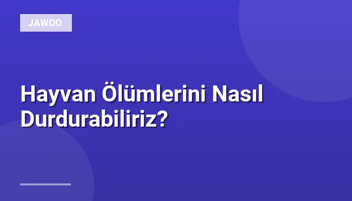Hayvan Ölümlerini Nasıl Durdurabiliriz?