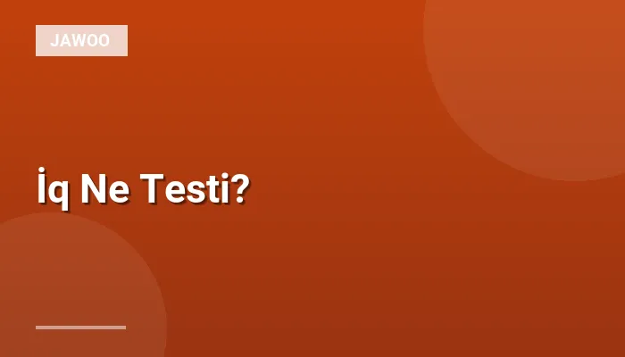 İq Ne Testi?