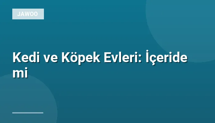 Kedi ve Köpek Evleri: İçeride mi