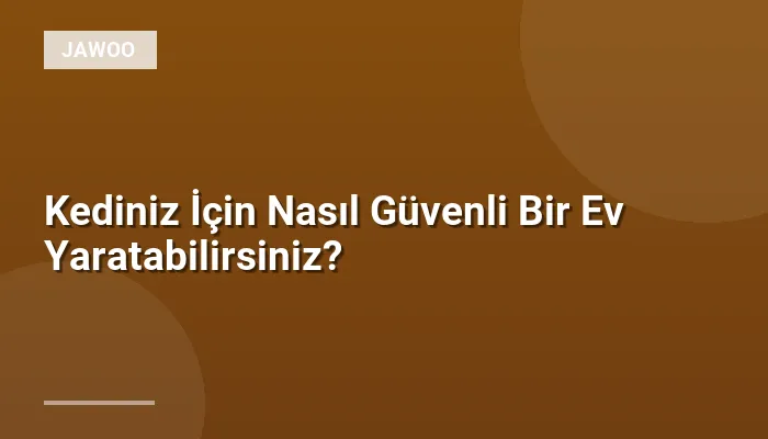 Kediniz İçin Nasıl Güvenli Bir Ev Yaratabilirsiniz?