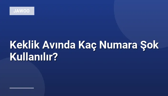 Keklik Avında Kaç Numara Şok Kullanılır?