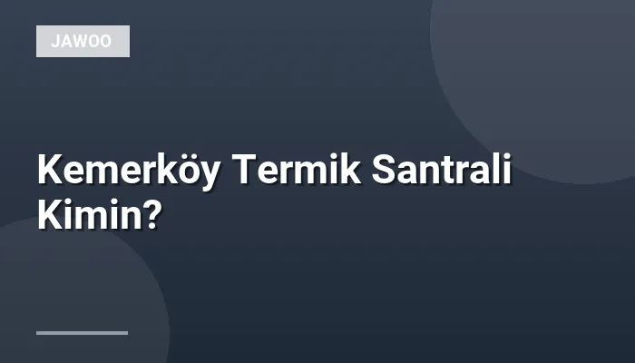 Kemerköy Termik Santrali Kimin?