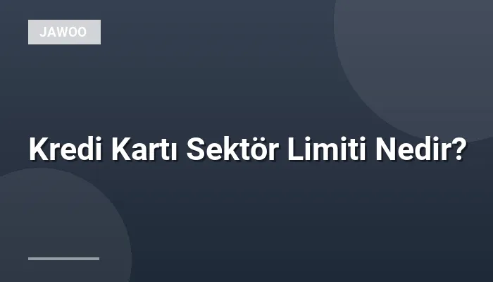 Kredi Kartı Sektör Limiti Nedir?