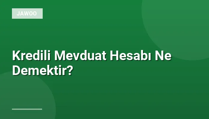 Kredili Mevduat Hesabı Ne Demektir?