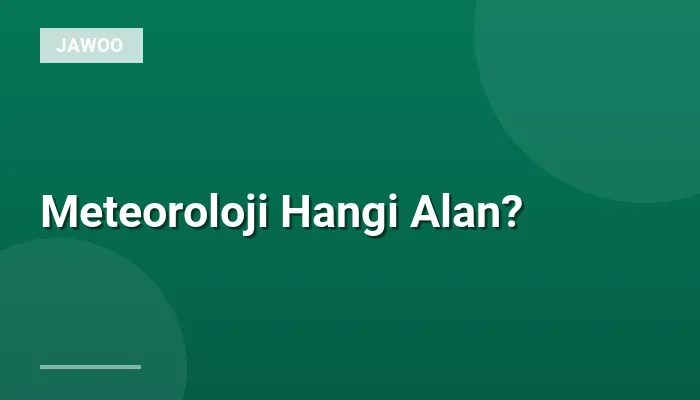 Meteoroloji Hangi Alan?
