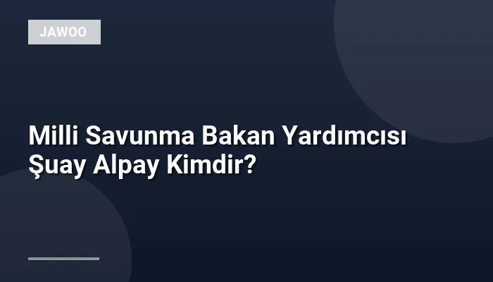 Milli Savunma Bakan Yardımcısı Şuay Alpay Kimdir?