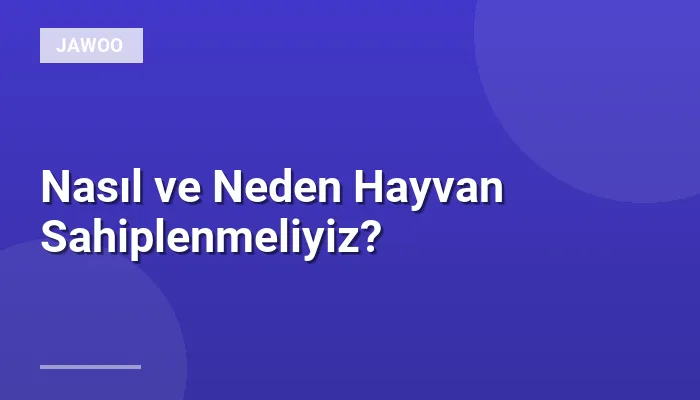 Nasıl ve Neden Hayvan Sahiplenmeliyiz?