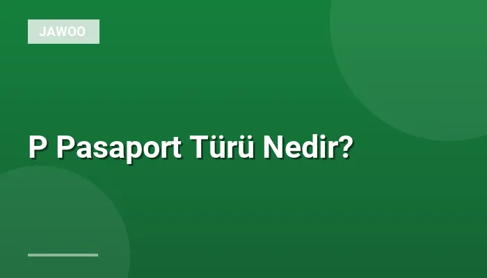 P Pasaport Türü Nedir?
