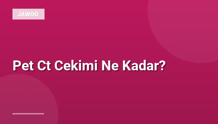 Pet Ct Cekimi Ne Kadar?