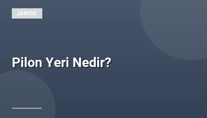 Pilon Yeri Nedir?