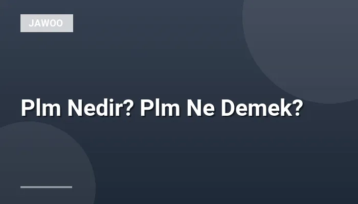 Plm Nedir? Plm Ne Demek?