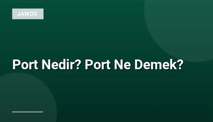 Port Nedir? Port Ne Demek?