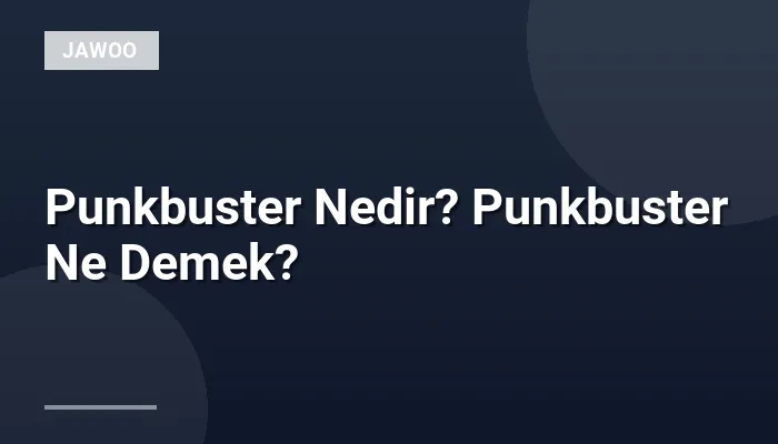 Punkbuster Nedir? Punkbuster Ne Demek?