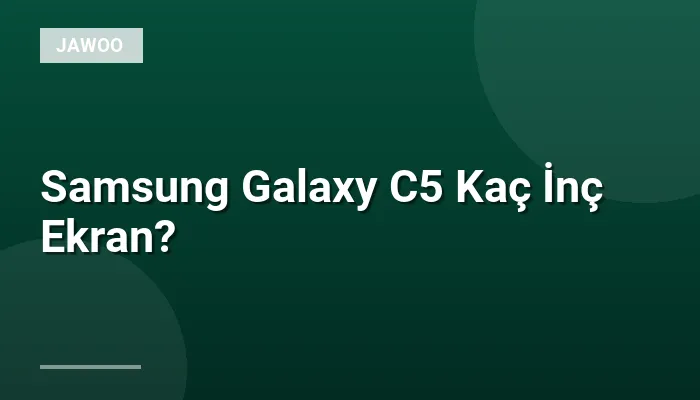 Samsung Galaxy C5 Kaç İnç Ekran?