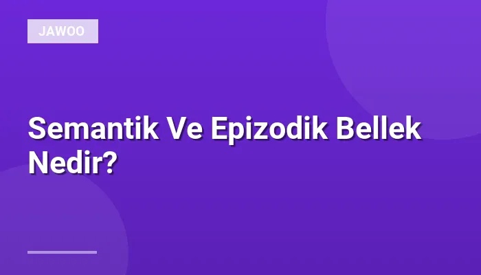 Semantik Ve Epizodik Bellek Nedir?