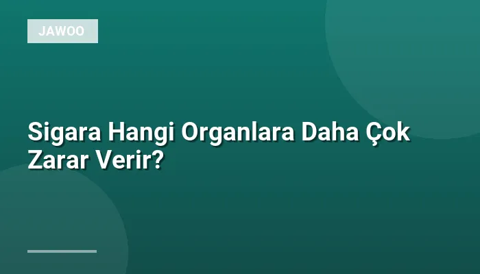 Sigara Hangi Organlara Daha Çok Zarar Verir?