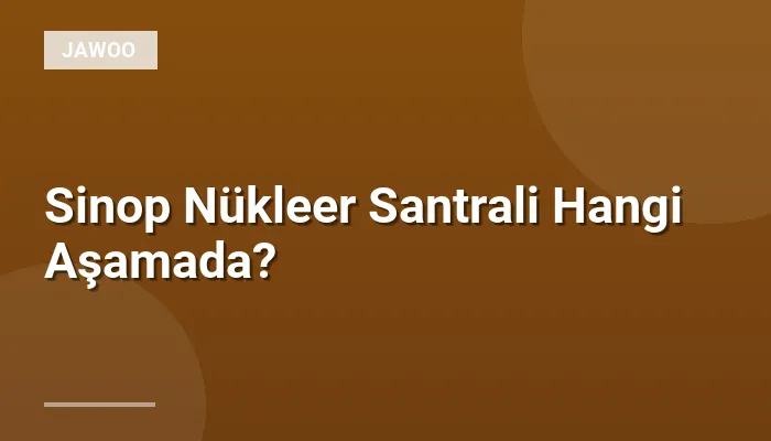 Sinop Nükleer Santrali Hangi Aşamada?