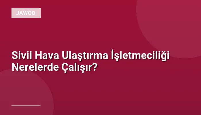 Sivil Hava Ulaştırma İşletmeciliği Nerelerde Çalışır?