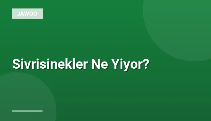 Sivrisinekler Ne Yiyor?