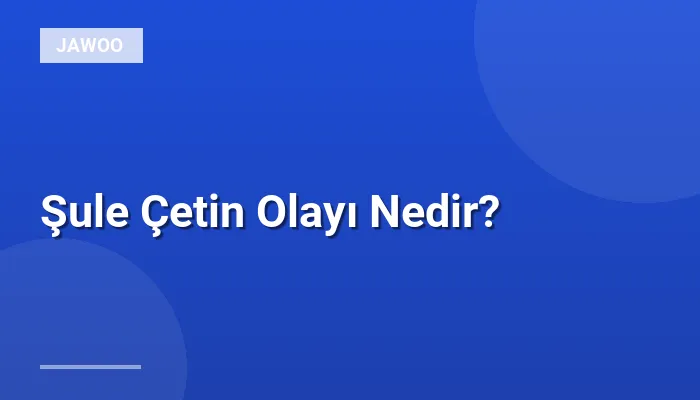 Şule Çetin Olayı Nedir?