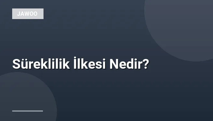 Süreklilik İlkesi Nedir?