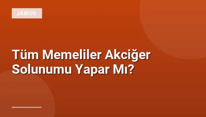 Tüm Memeliler Akciğer Solunumu Yapar Mı?
