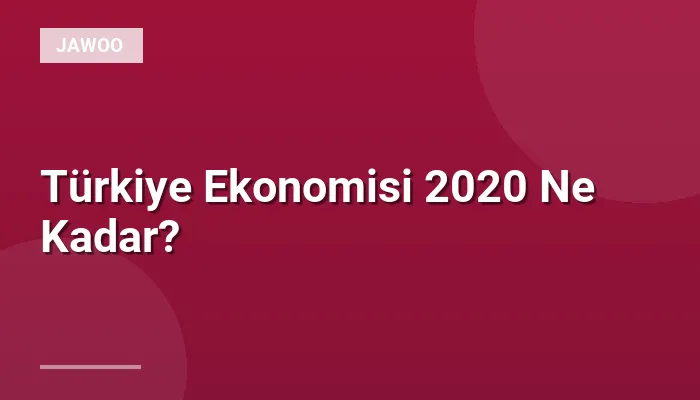 Türkiye Ekonomisi 2020 Ne Kadar?