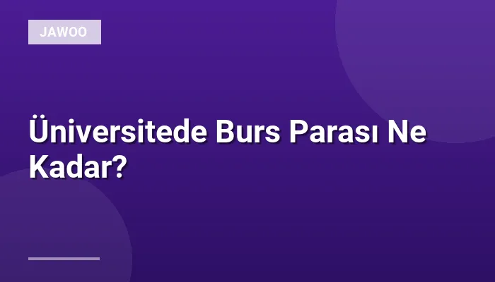Üniversitede Burs Parası Ne Kadar?
